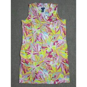 Caribbean Joe Womens M / 10 Tropical Printed Sleeveless Stretch Tunic‎ Dress